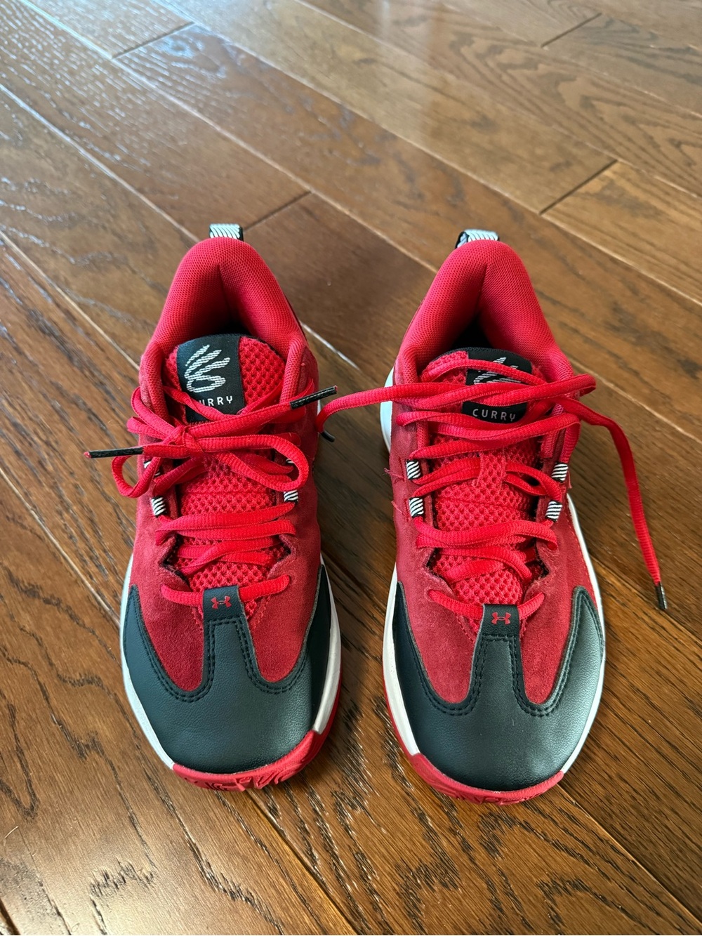 Under Armour Kids Red and Black Sneakers